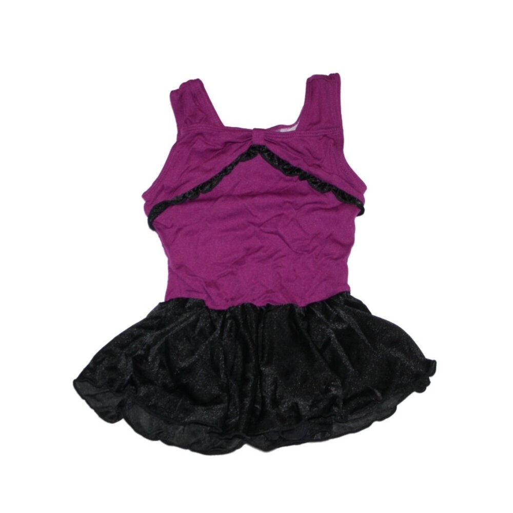 Girl Morét Freestyle by Danskin Purple Black Skirted Dance Leotard Size 4/5 XS